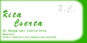 rita cserta business card